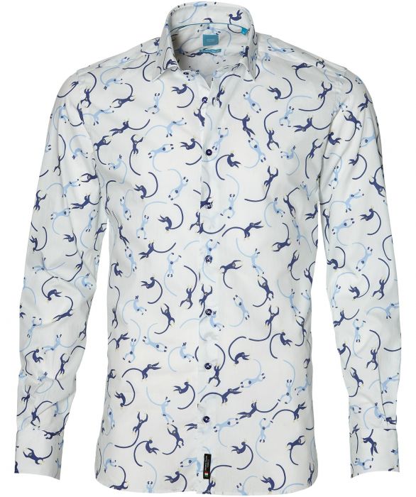 British indigo overhemd deals