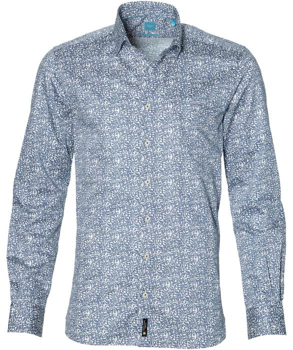 British Indigo overhemd slim fit blauw Herenkleding
