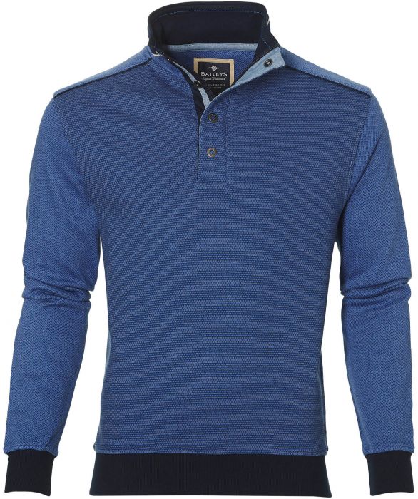 ik betwijfel het stap in Absorberend Baileys polo lange mouw - regular fit - blauw | Herenkleding