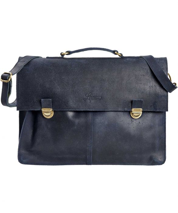 sale Laauw tas leer zwart Herenkleding