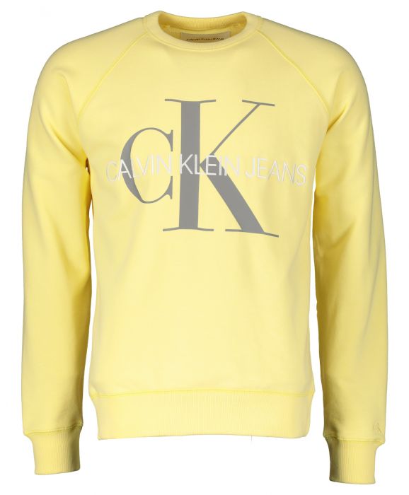 Rekwisieten reptielen Verdeelstuk Calvin Klein sweater - slim fit - geel | Herenkleding