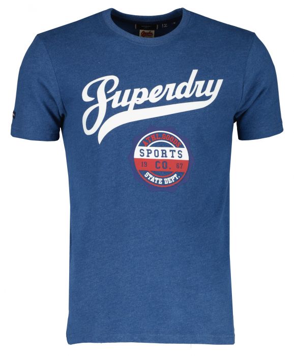 galblaas het kan verslag doen van Superdry t-shirt - slim fit - blauw | Herenkleding