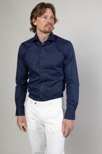 Nils overhemd - body fit - blauw