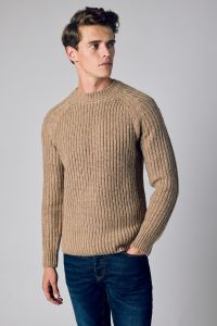 Hensen pullover - slim fit - bruin