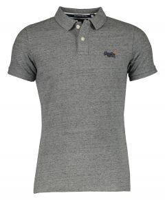 Superdry Polo - slim fit - grijs