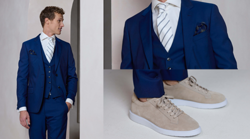 Blauw trouwpak