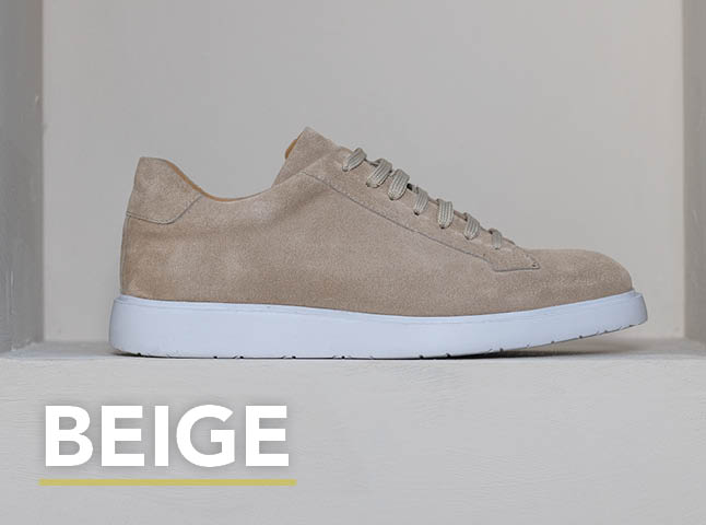 Beige sneakers voor heren