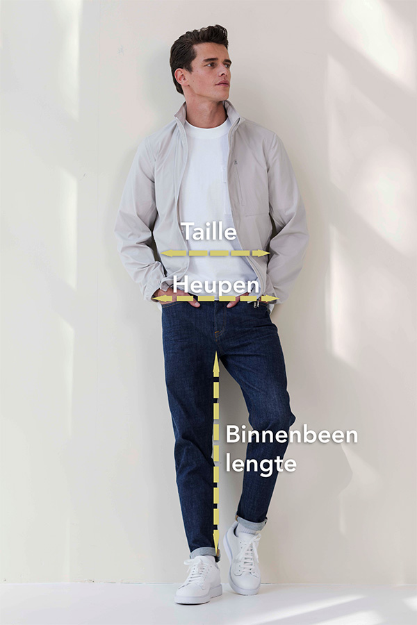 Jeansmaat meten, taille meten, heupen meten, binnen beenlengte meten